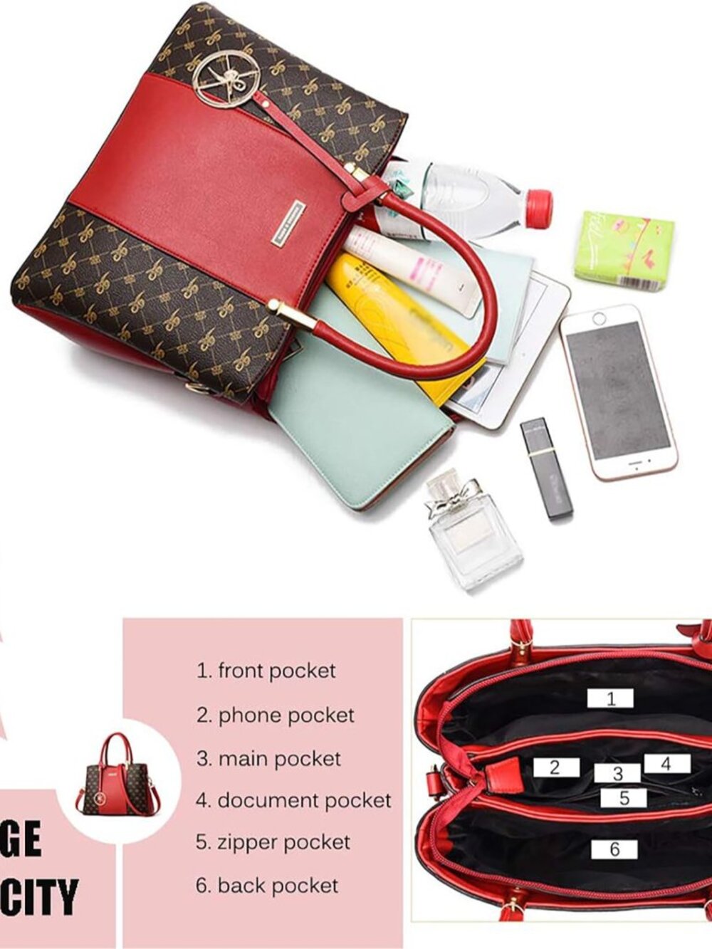 Women Purses and Handbags Top Handle Satchel Shoulder Bags Messenger Tote Bag fo - Picture 6 of 7